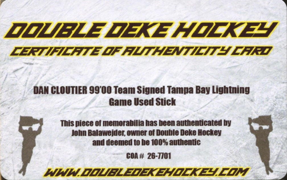 Original memorabilia photo for Dan Cloutier   