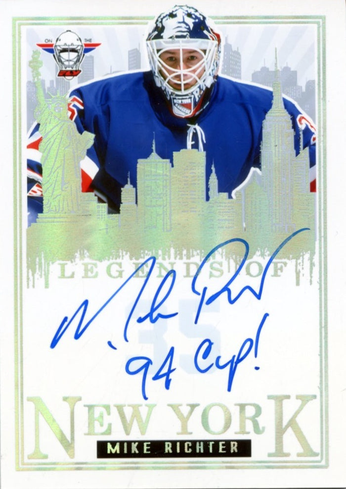 Mike Richter Legends Of New York Autograph w/ Inscription (Rainbow Foil)
