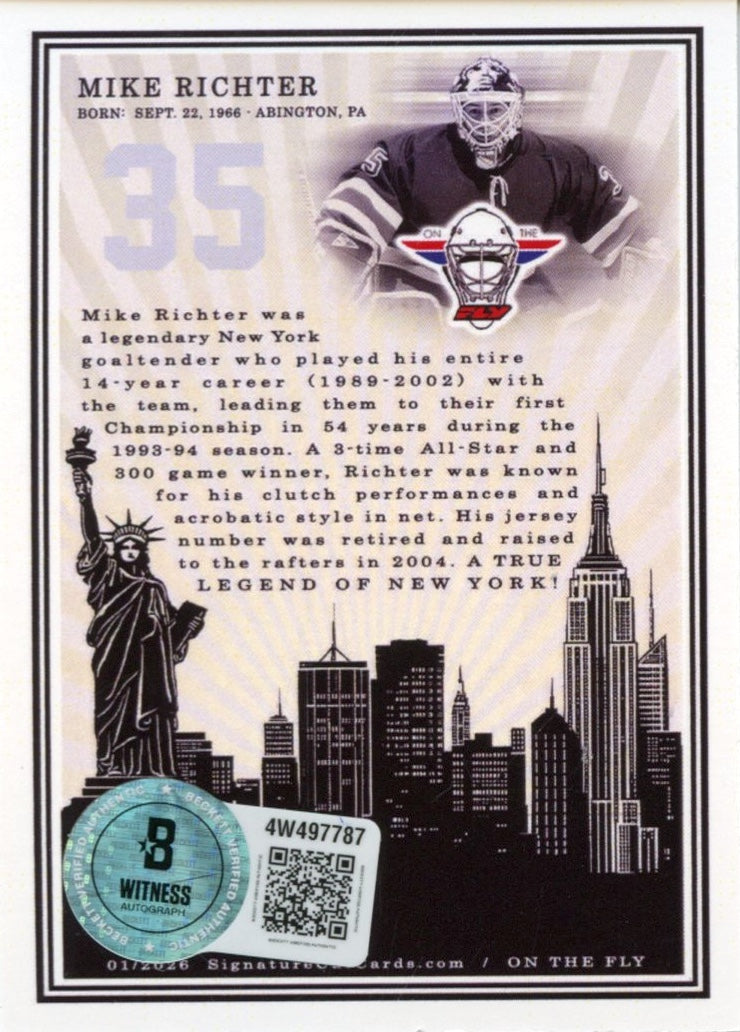 Mike Richter Legends Of New York Autograph (Rainbow Sand Foil)