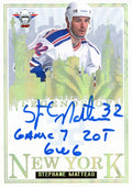 Stephane Matteau Legends Of New York Autograph w/ Inscription (Rainbow Foil)