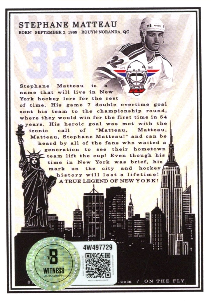 Stephane Matteau Legends Of New York Autograph (Rainbow Sand Foil)